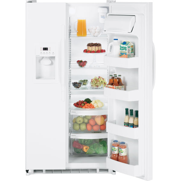 Hotpoint 36-inch, 25 cu. ft. Side-by-Side Refrigerator with Ice and Water HSH25GFBWW IMAGE 1