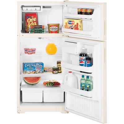 Hotpoint 28-inch, 15.7 cu. ft. Top Freezer Refrigerator HTR16BBSCC IMAGE 1