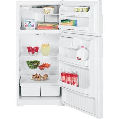 Hotpoint 28-inch, 16.5 cu. ft. Top Freezer Refrigerator HTH17CBDRWW IMAGE 1