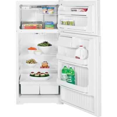 Hotpoint 28-inch, 15.5 cu. ft. Top Freezer Refrigerator HTN17CBDRWW IMAGE 1