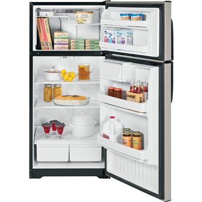 Hotpoint 28-inch, 16.5 cu. ft. Top Freezer Refrigerator HTJ17CBDSA IMAGE 1