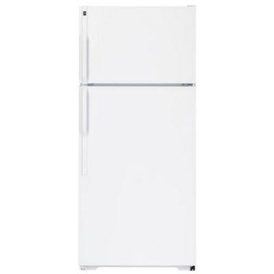 Hotpoint 28-inch, 16.5 cu. ft. Top Freezer Refrigerator with Ice and Water HTH17BCCLWW IMAGE 1