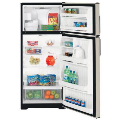 Hotpoint 28-inch, 18.2 cu. ft. Top Freezer Refrigerator with Ice and Water HTM18GCSSA IMAGE 2