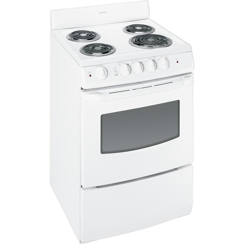 Hotpoint 24-inch Freestanding Electric Range RA824DDWW IMAGE 2