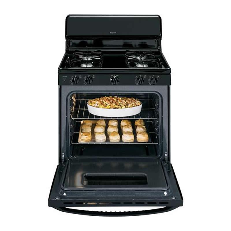 Hotpoint 30-inch Freestanding Gas Range RGB526DEHBB IMAGE 2