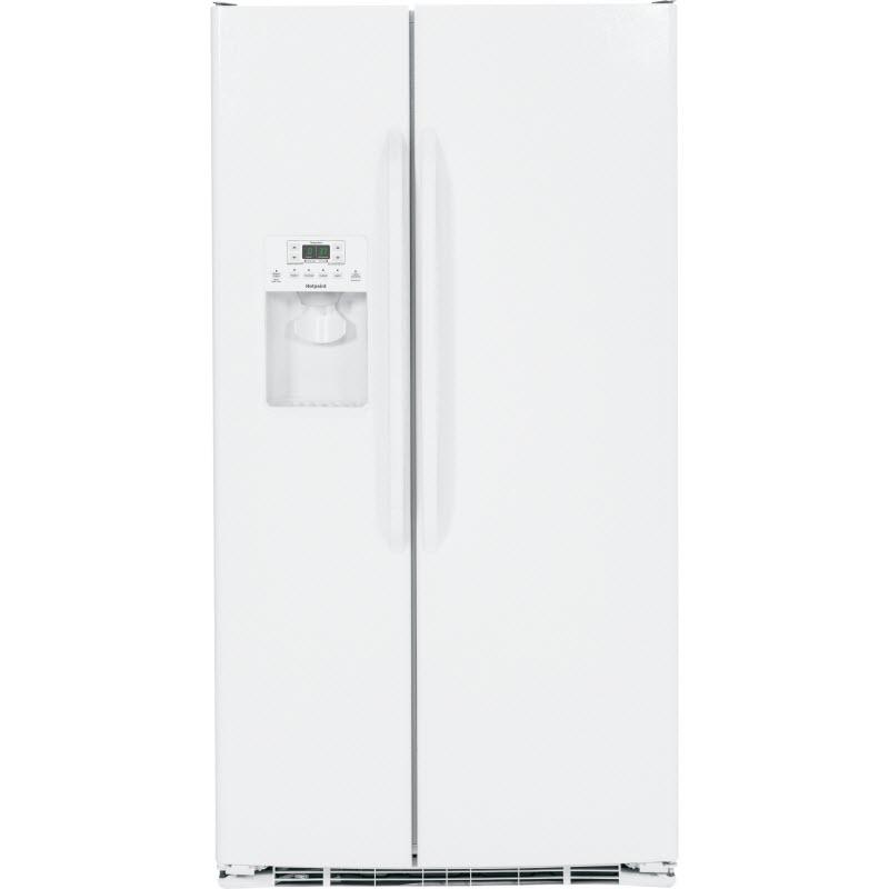 Hotpoint 36-inch, 25.4 cu. ft. Side-by-Side Refrigerator with Ice and Water HSS25ATHWW IMAGE 1