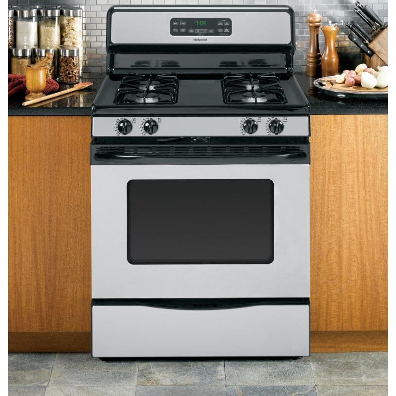 Hotpoint 30-inch Freestanding Gas Range RGB780REHSS IMAGE 2