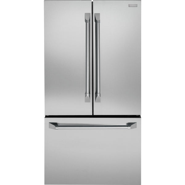 Monogram 36-inch, 23.1 cu. ft. Counter-Depth French 3-Door Refrigerator with Ice maker ZWE23PSHSS IMAGE 1