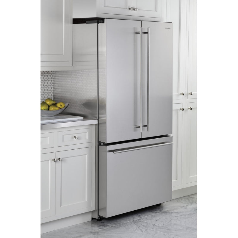 Monogram 36-inch, 23.1 cu. ft. Counter-Depth French 3-Door Refrigerator with Ice maker ZWE23ESHSS IMAGE 5