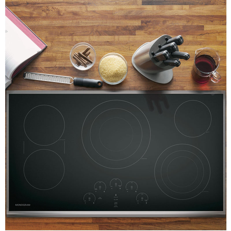 Monogram 36-inch Built-In Electric Cooktop ZEU36RSJSS IMAGE 2