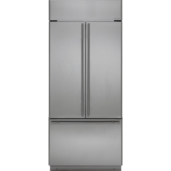 Monogram 36-inch, 20.6 cu. ft. French 3-Door Refrigerator with Ice and Water ZIPS360NHSS IMAGE 1