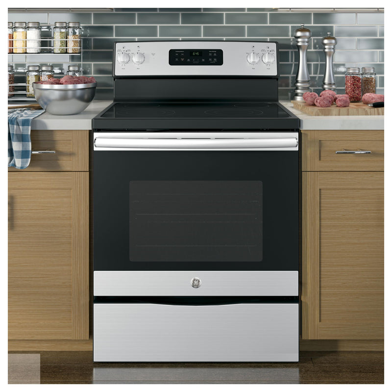 GE 30-inch Freestanding Electric Range JB645RKSS IMAGE 3