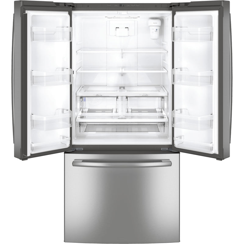 GE Profile 33-inch, 24.8 cu. ft. French 3-Door Refrigerator with Ice and Water PNE25JSKSS IMAGE 2