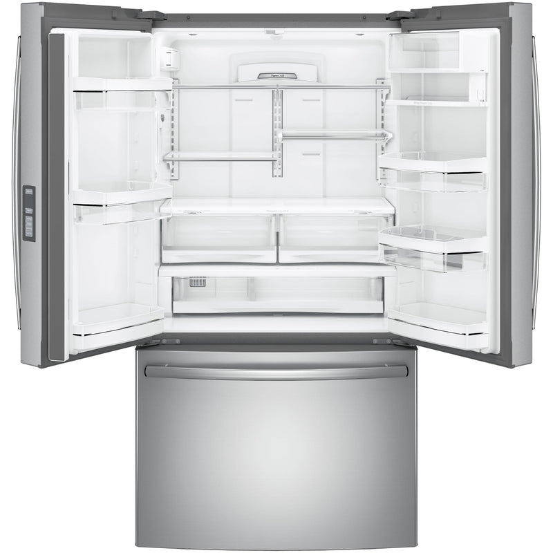 GE Profile 36-inch, 23.1 cu. ft. Counter-Depth French 3-Door Refrigerator with Interior Ice Maker PWE23KSKSS IMAGE 3