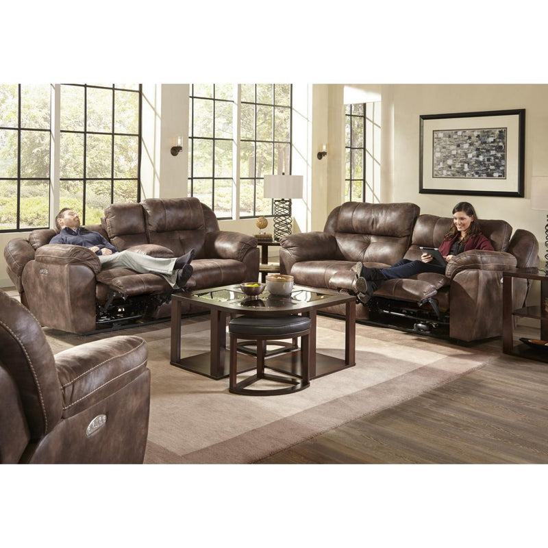 Catnapper Ferrington Power Reclining Leather Look Fabric Loveseat 61899 1300-89 IMAGE 5