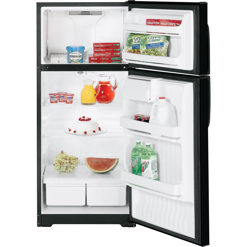 Hotpoint 28-inch, 16.6 cu. ft. Top Freezer Refrigerator HTH17BBTRBB IMAGE 2