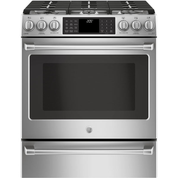 Café 30-inch Slide-In Dual-Fuel Range with Warming Drawer C2S986SELSS IMAGE 1