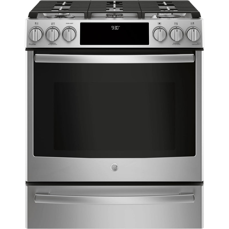 GE Profile 30-inch Slide-In Gas Range with Convection Technology PGS930SELSS IMAGE 1