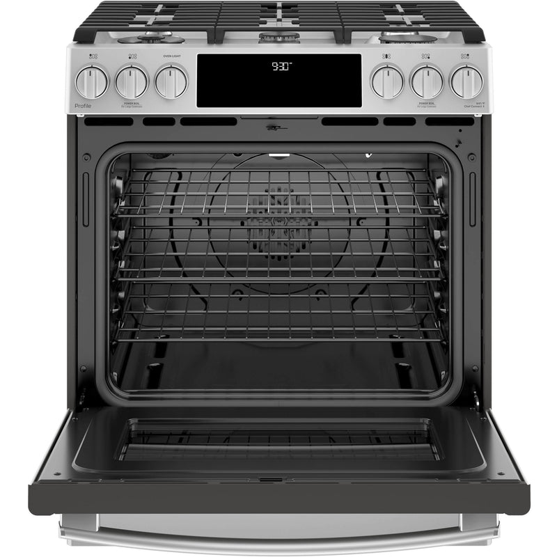 GE Profile 30-inch Slide-In Gas Range with Convection Technology PGS930SELSS IMAGE 3