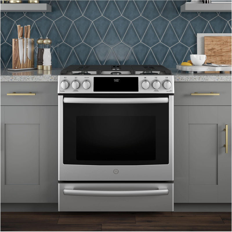 GE Profile 30-inch Slide-In Gas Range with Convection Technology PGS930SELSS IMAGE 6