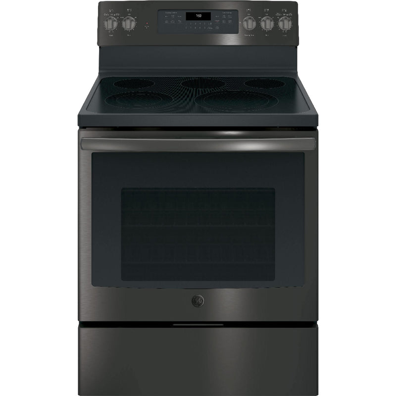 GE 30-inch Freestanding Electric Range with True Convection JB750BJTS IMAGE 1