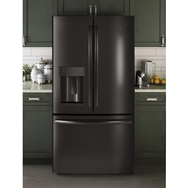 GE 36-inch, 27.8 cu.ft. Freestanding French 3-Door Refrigerator with Ice and Water Dispensing System GFE28GBLTS IMAGE 7