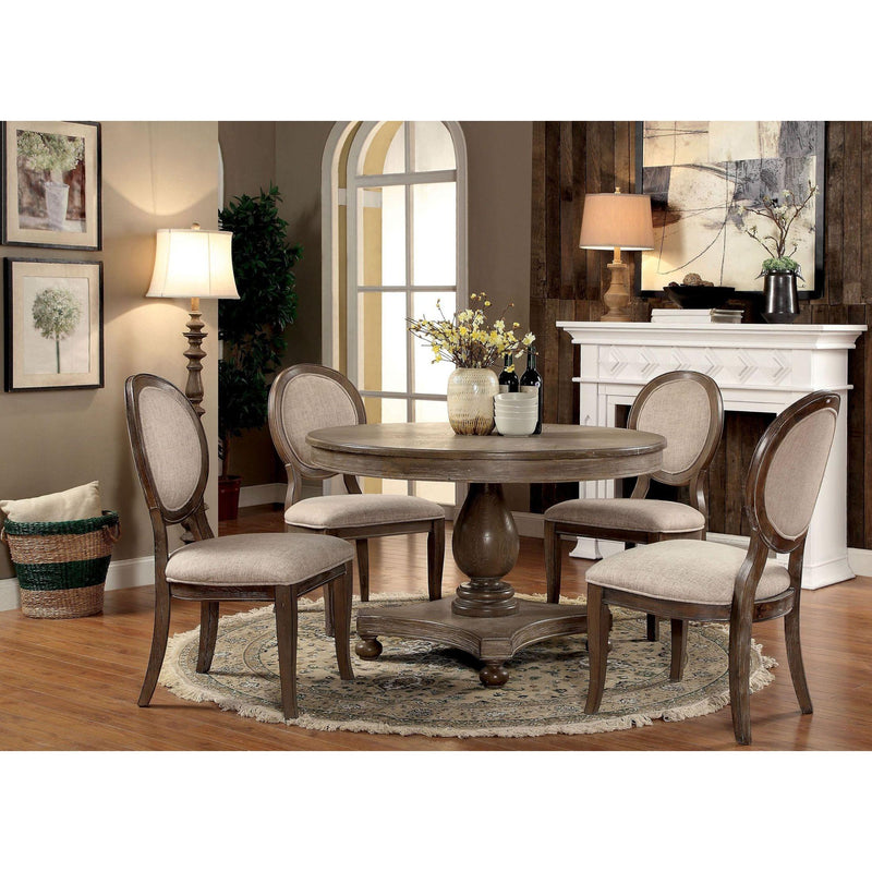 Furniture of America Round Kathryn Dining Table CM3872RT-TABLE IMAGE 4