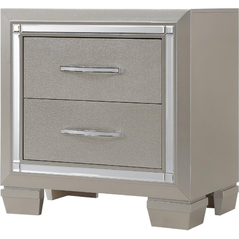 Elements International Platinum 2-Drawer Nightstand LT100NS IMAGE 1