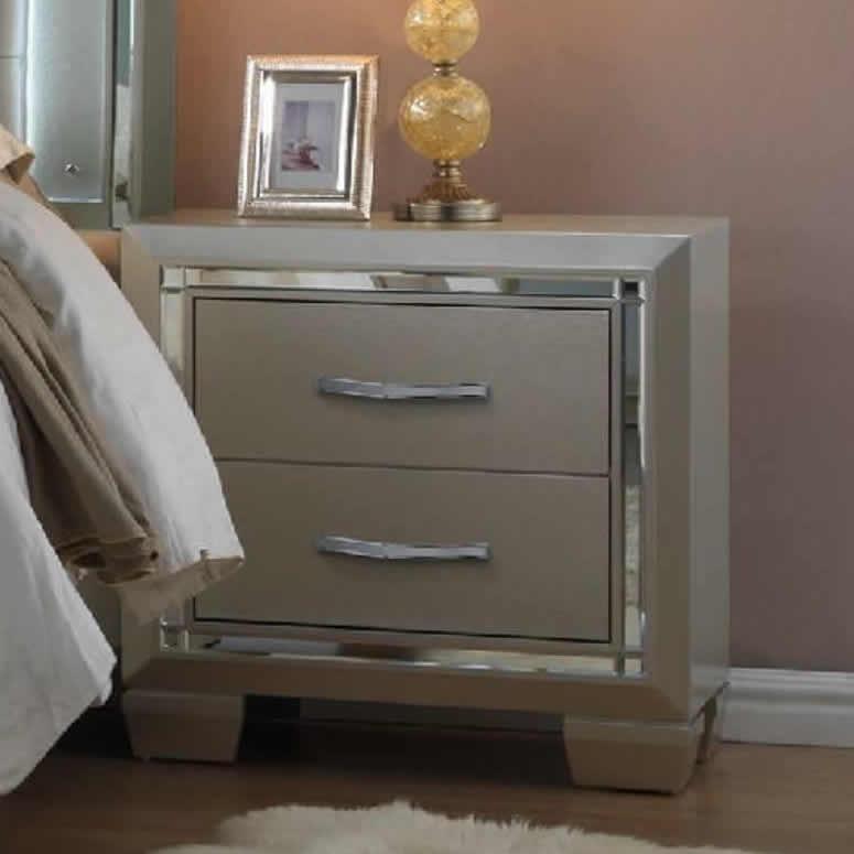 Elements International Platinum 2-Drawer Nightstand LT100NS IMAGE 2