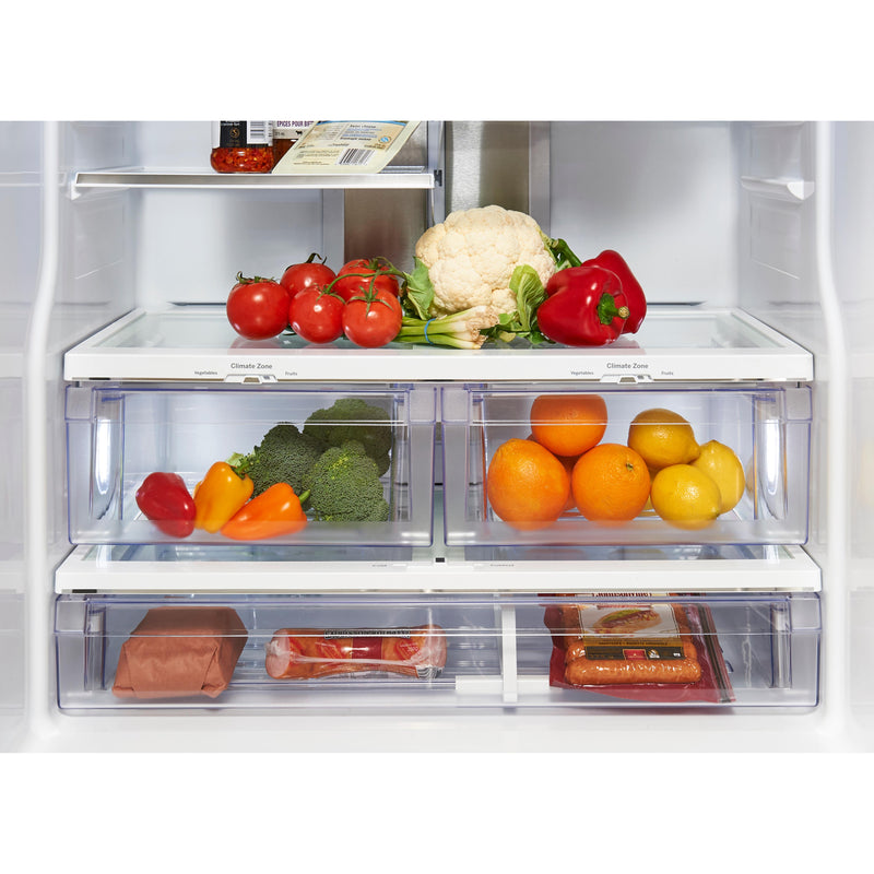 GE Profile 33-inch, 17.5 cu. Ft. Counter depth french-door refrigerator with integrated ice and water dispenser PYE18HBLKTS IMAGE 11