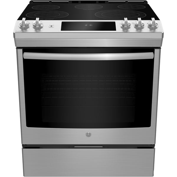 GE Profile 30-inch Slide-In Electric Range PCS915SMSS IMAGE 1