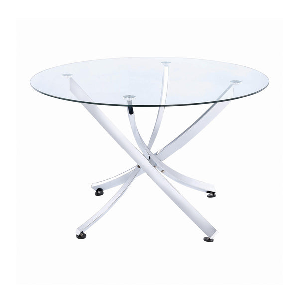 Coaster Furniture Round Beckham Dining Table with Glass Top and Pedestal Base 106440 IMAGE 1