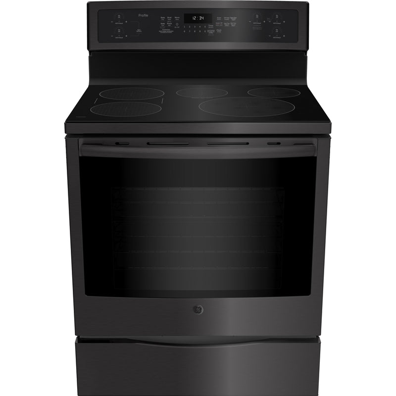 GE Profile 30-inch Freestanding Induction Range with True Convection PCHB920BMTS IMAGE 1