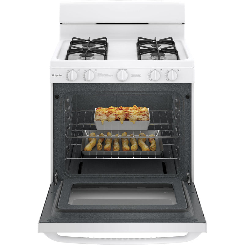 Hotpoint 30-inch Freestanding Gas Range RGBS200DMWW IMAGE 4