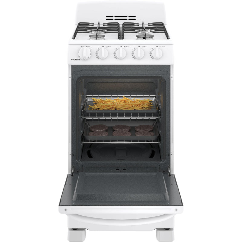 Hotpoint 20-inch Freestanding Gas Range RGAS200DMWW IMAGE 2