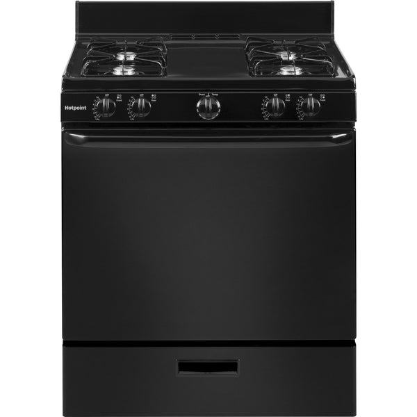 Hotpoint 30-inch Freestanding Gas Range RGBS100DMBB IMAGE 1