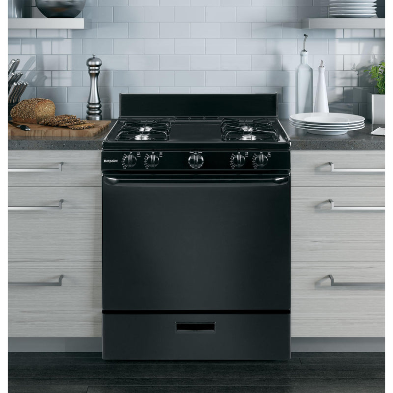 Hotpoint 30-inch Freestanding Gas Range RGBS100DMBB IMAGE 6