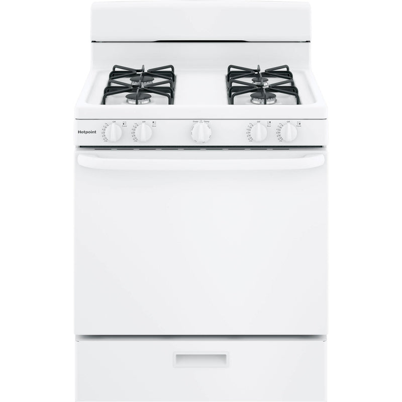 Hotpoint 30-inch Freestanding Gas Range RGBS300DMWW IMAGE 1