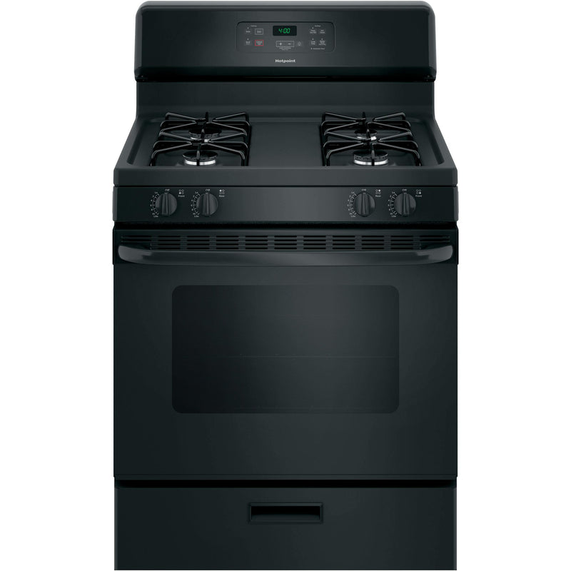 Hotpoint 30-inch Freestanding Gas Range RGBS400DMBB IMAGE 1