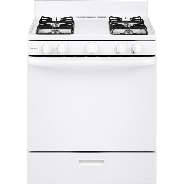 Hotpoint 30-inch Freestanding Gas Range RGBS100DMWW IMAGE 1