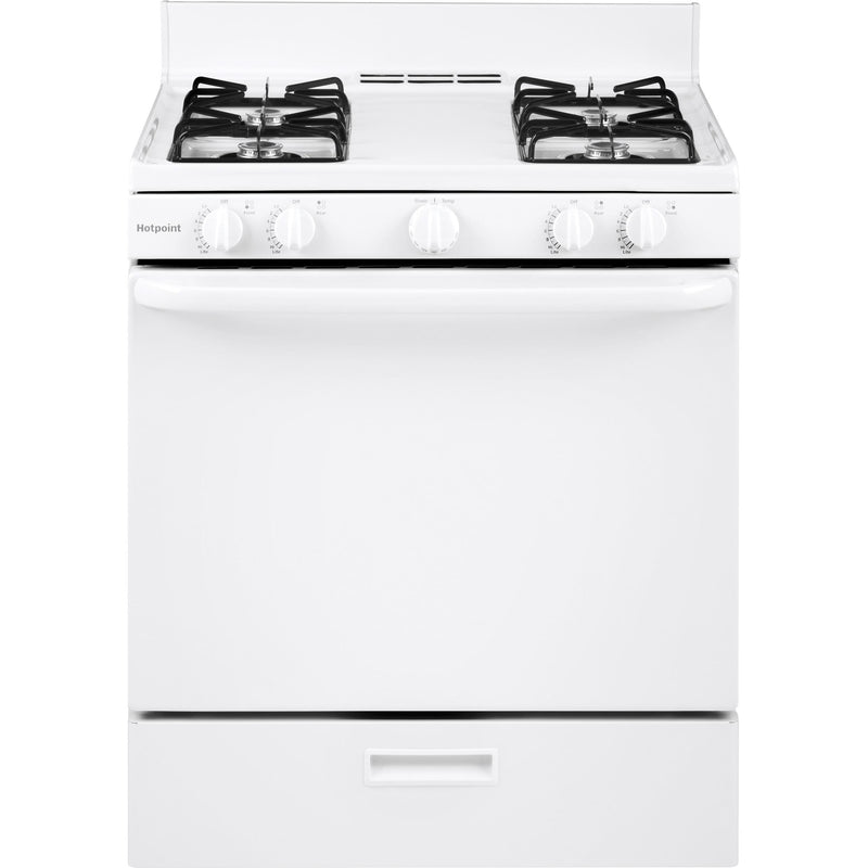 Hotpoint 30-inch Freestanding Gas Range RGBS100DMWW IMAGE 1