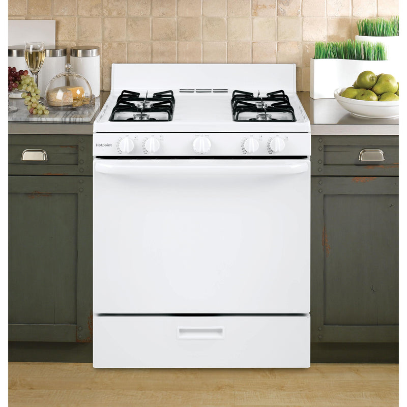 Hotpoint 30-inch Freestanding Gas Range RGBS100DMWW IMAGE 8