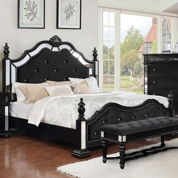 Furniture of America Azha California King Upholstered Poster Bed CM7194BK-CK-BED IMAGE 1