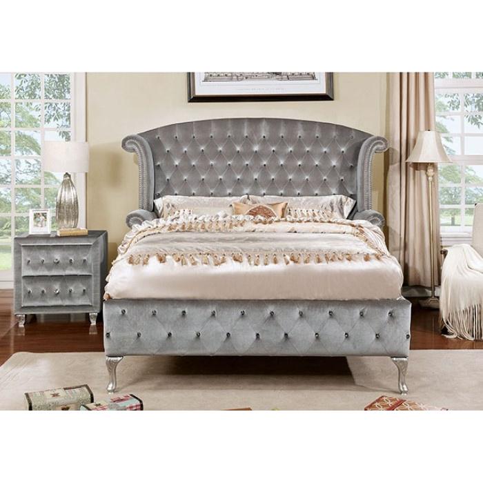 Furniture of America Alzir Queen Upholstered Platform Bed CM7150Q-BED IMAGE 3