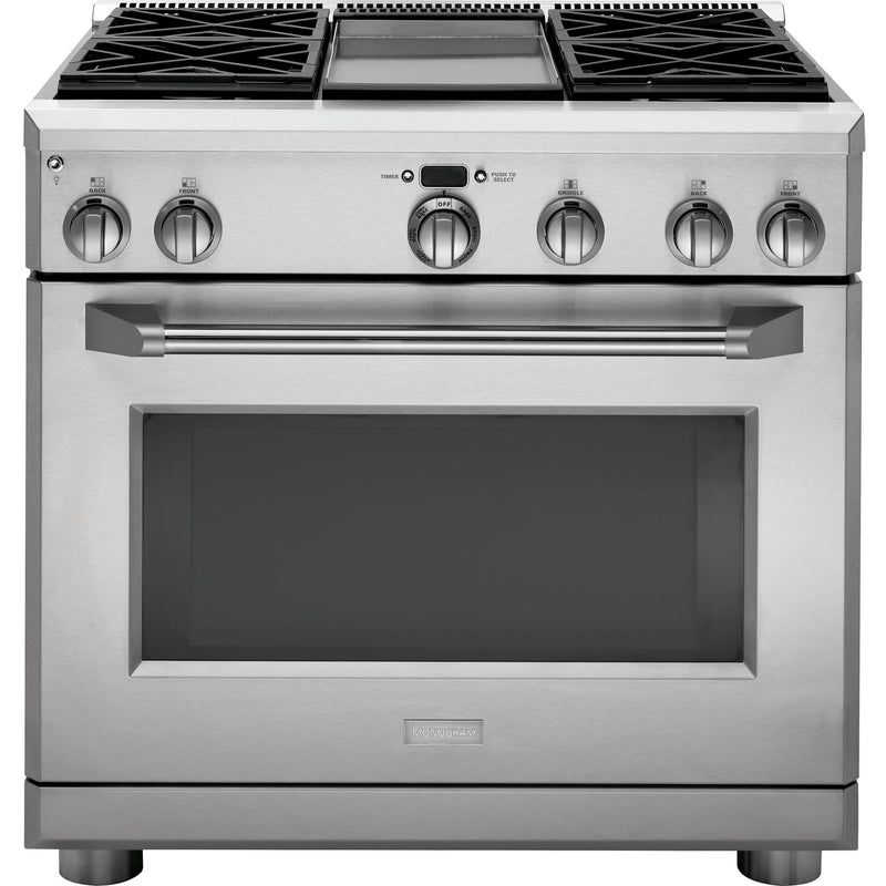 Monogram 36-inch Freestanding Dual-Fuel Range ZDP364NDPSS IMAGE 1