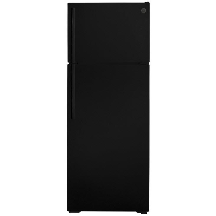 GE 28-inch, 17.5 cu.ft. Freestanding Top Freezer Refrigerator GTE18GTNRBB IMAGE 1