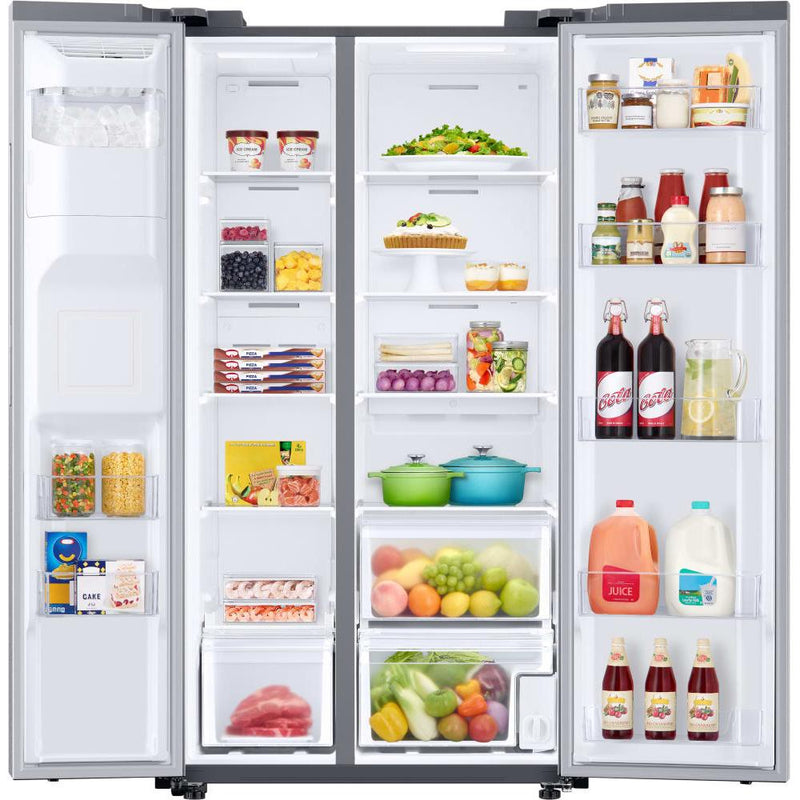 Samsung 36-inch, 22 cu.ft. Counter-Depth Side-by-Side Refrigerator with External Water and Ice Dispensing System RS22T5201SR/AA IMAGE 2