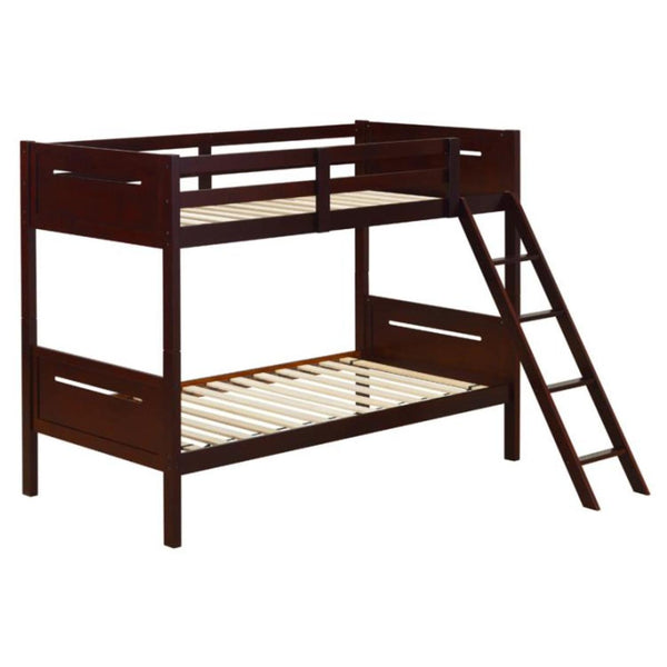 Coaster Furniture Littletown 405051BRN Twin over Twin Bunk Bed IMAGE 1