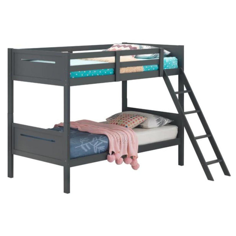 Coaster Furniture Littletown 405051GRY Twin over Twin Bunk Bed IMAGE 3