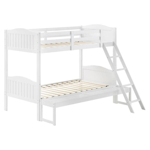 Coaster Furniture Littletown 405054WHT Twin over Full Bunk Bed IMAGE 1